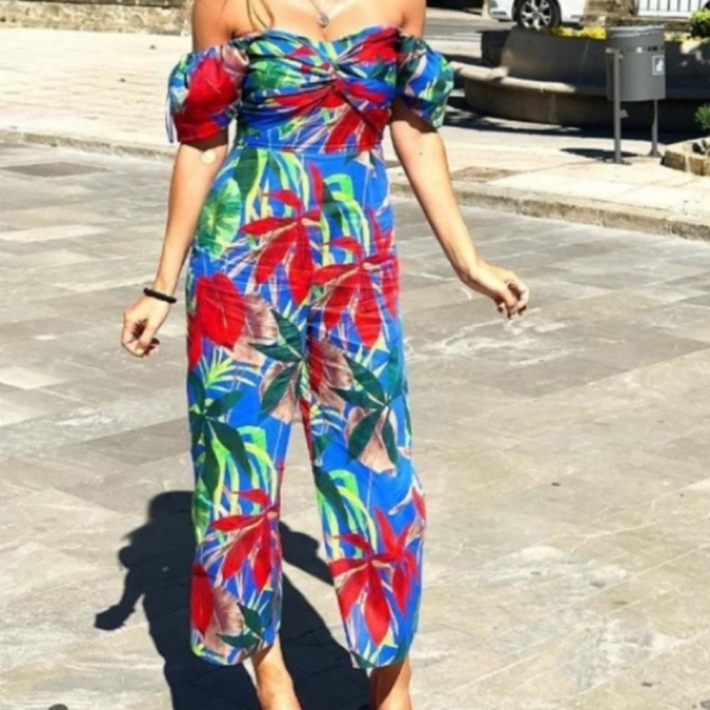 Zara off the shoulder floral jumpsuit. Worn once in excellent condition!